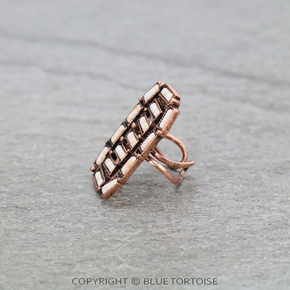 Western Design Stone Cuff Ring - Image 2
