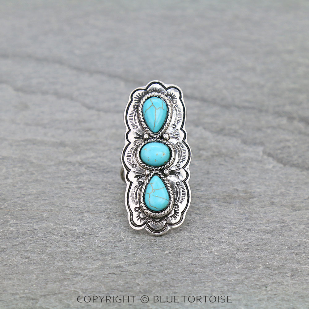 Western Design Stone Cuff Ring