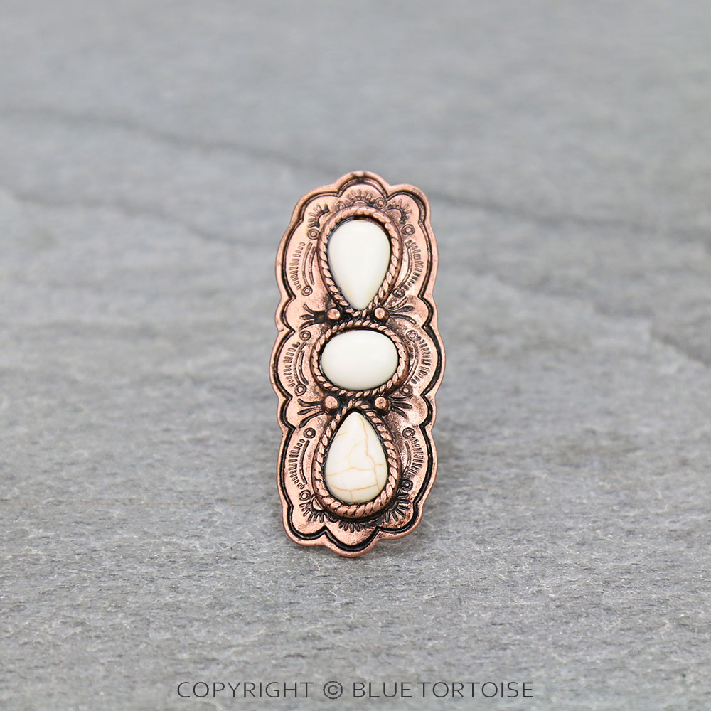 Western Design Stone Cuff Ring