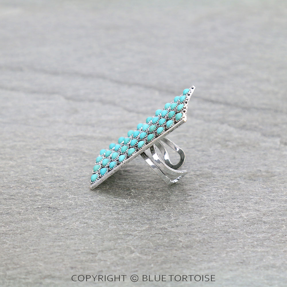 Western Rectangle Stone Cuff Ring - Image 2