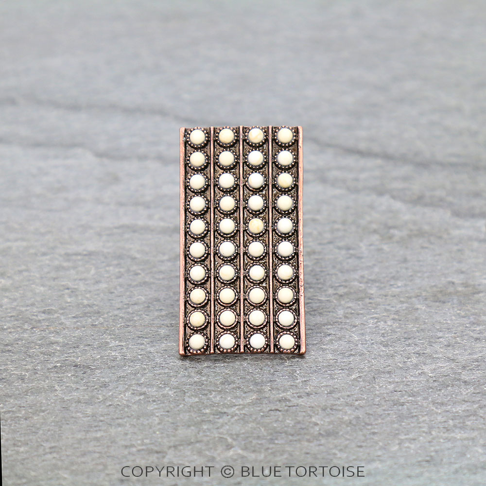 Western Rectangle Stone Cuff Ring