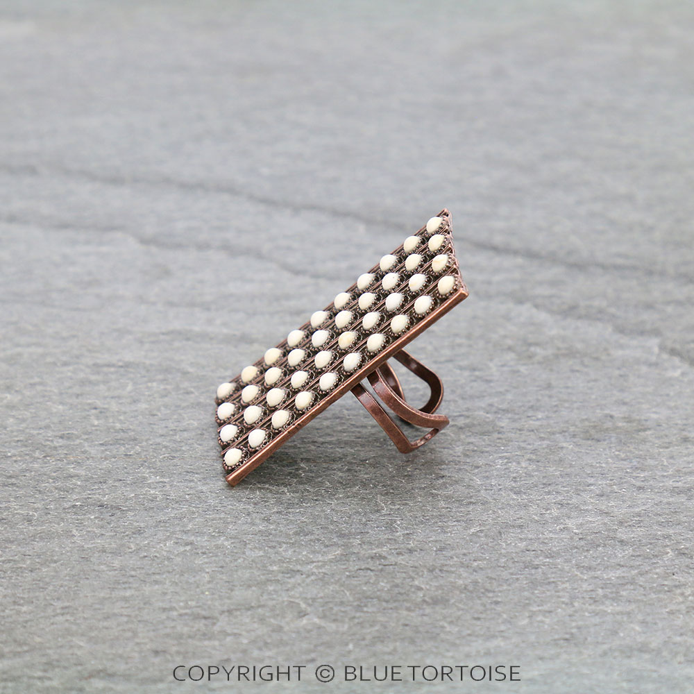 Western Rectangle Stone Cuff Ring - Image 2