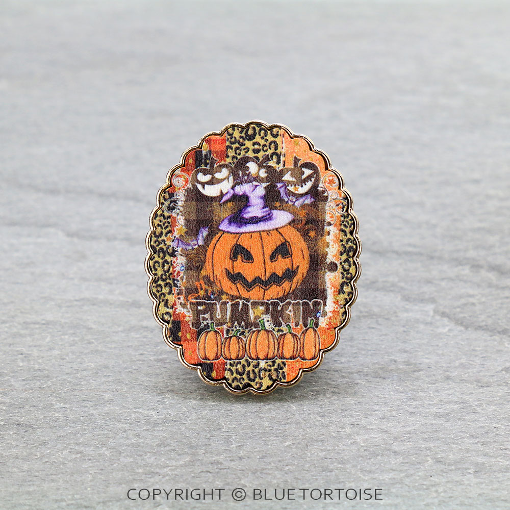 Wood Jack-O’-Lantern Phone Grip & Stand
