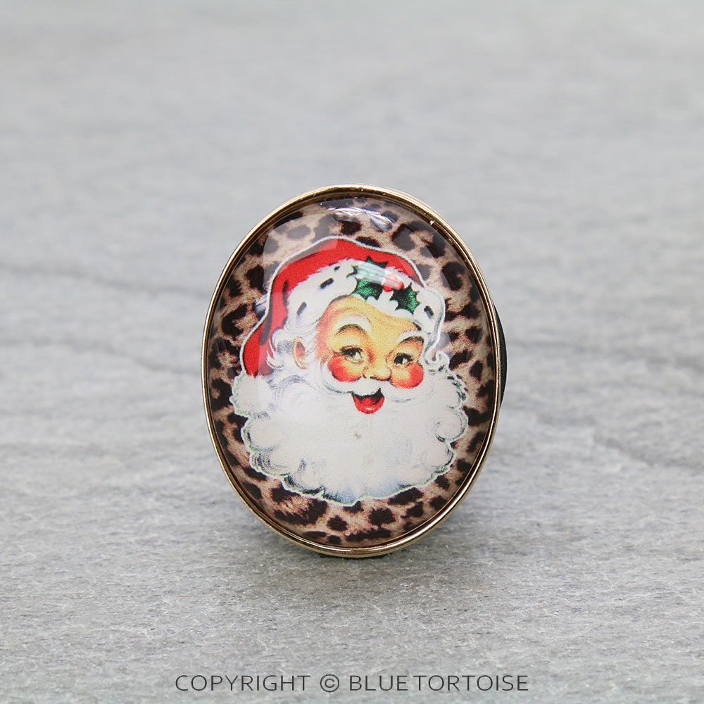 Christmas Santa Bubble Glass Top Phone Grip & Stand