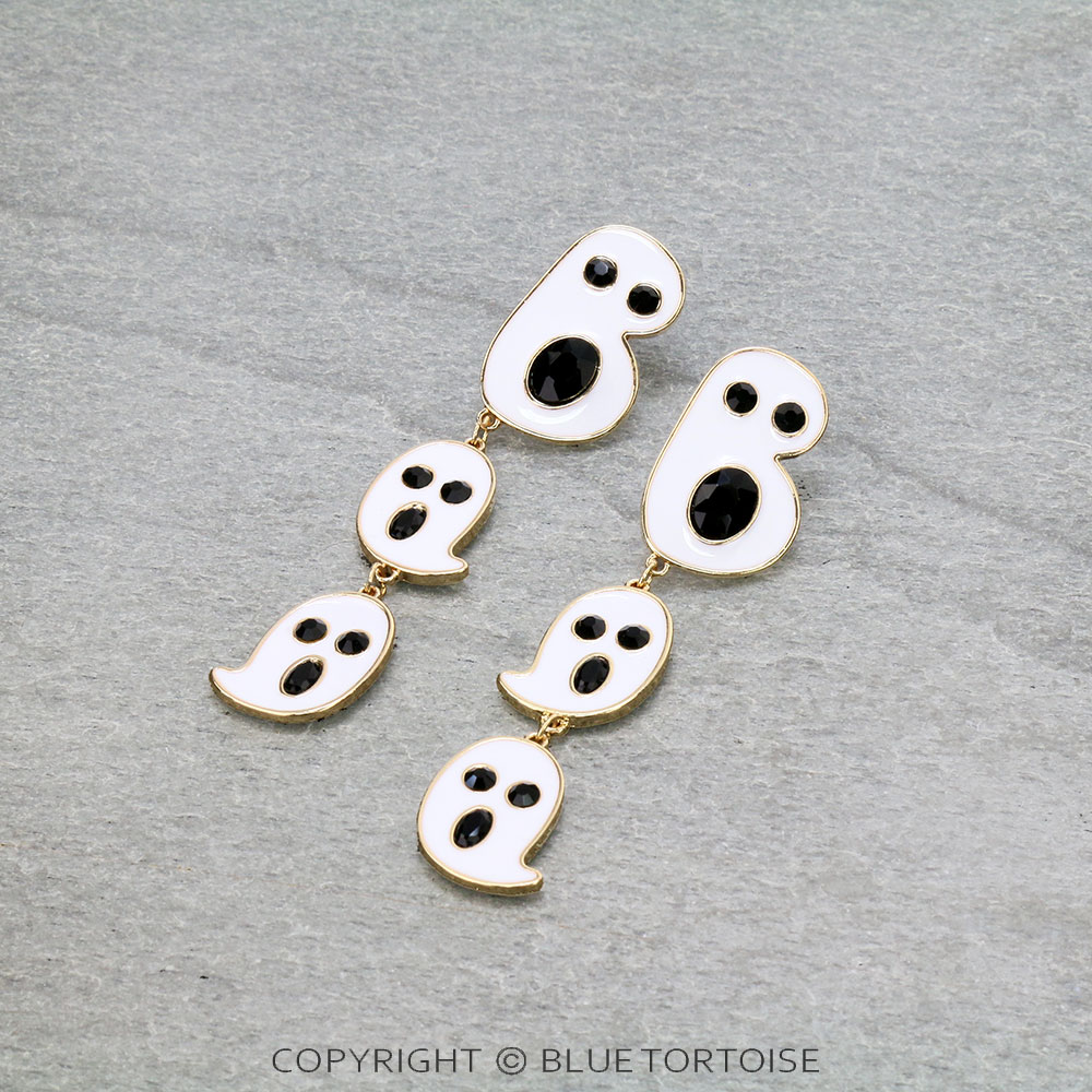 3" Halloween Boo Epoxy Stud Earrings