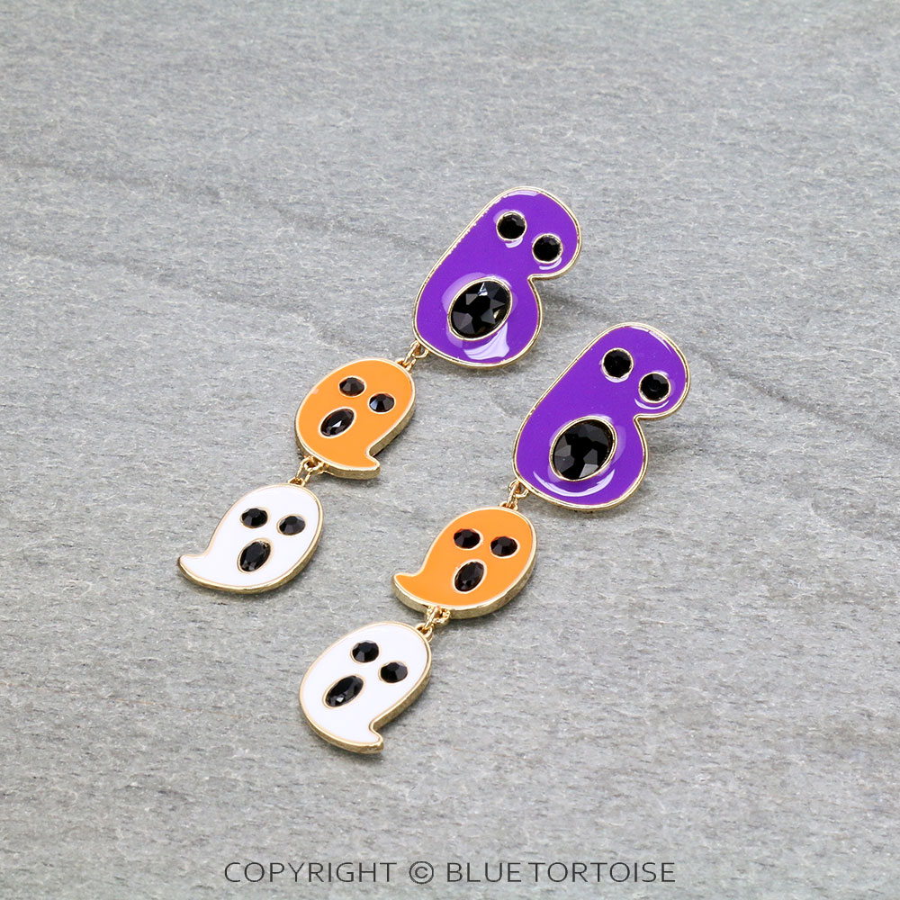 3" Halloween Boo Epoxy Stud Earrings