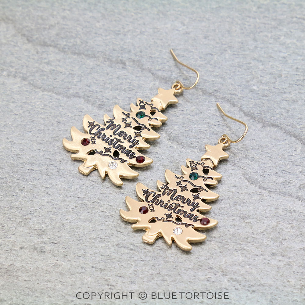 Christmas Tree Dangle Earrings