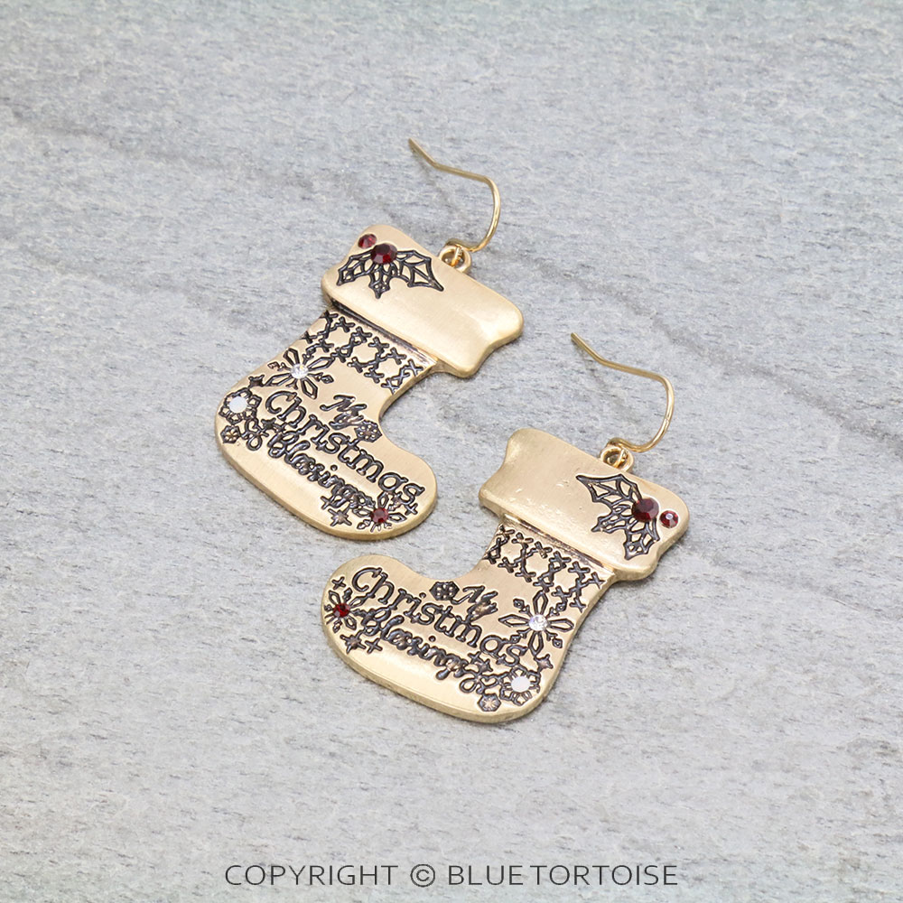 Christmas Stocking Dangle Earrings