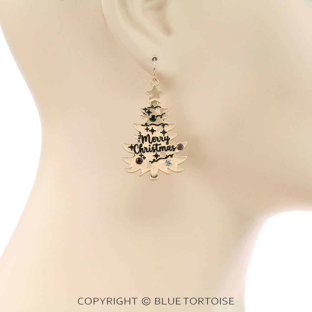 Christmas Tree Dangle Earrings - Image 2
