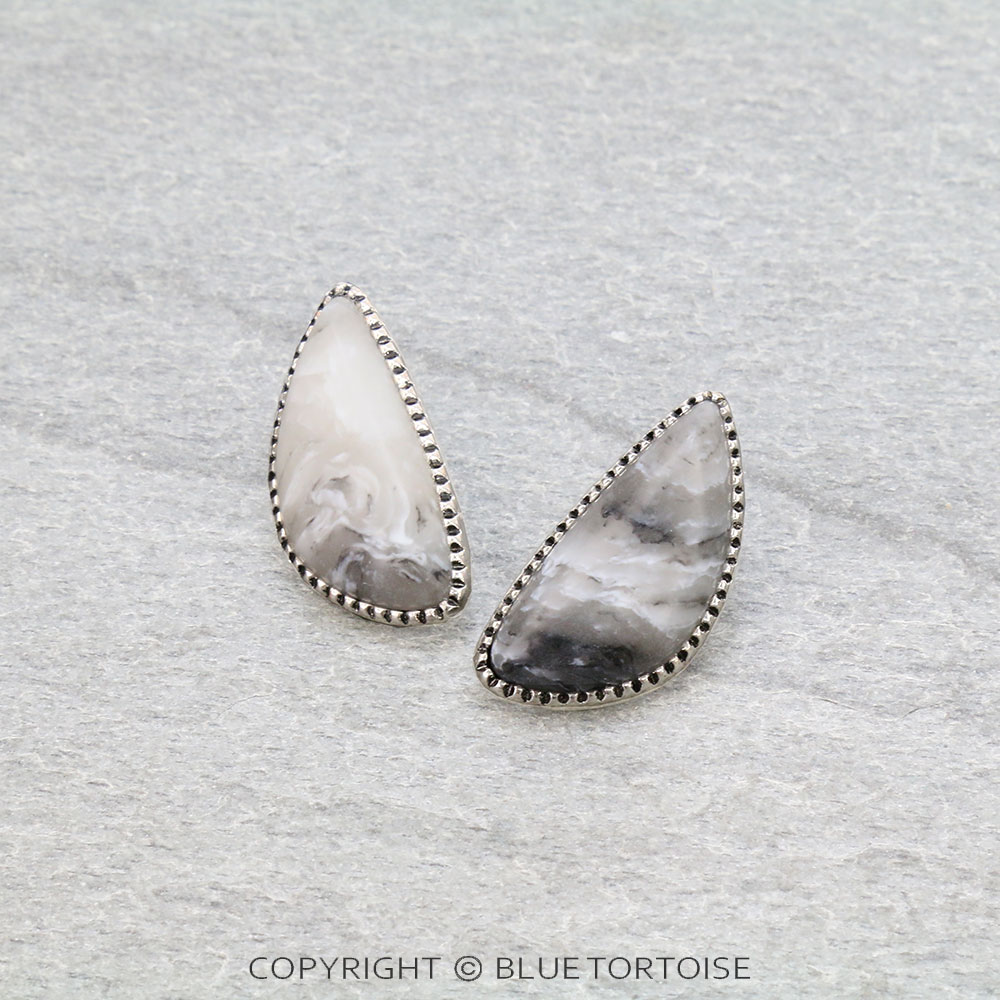 1" Agate Stone Stud Earrings