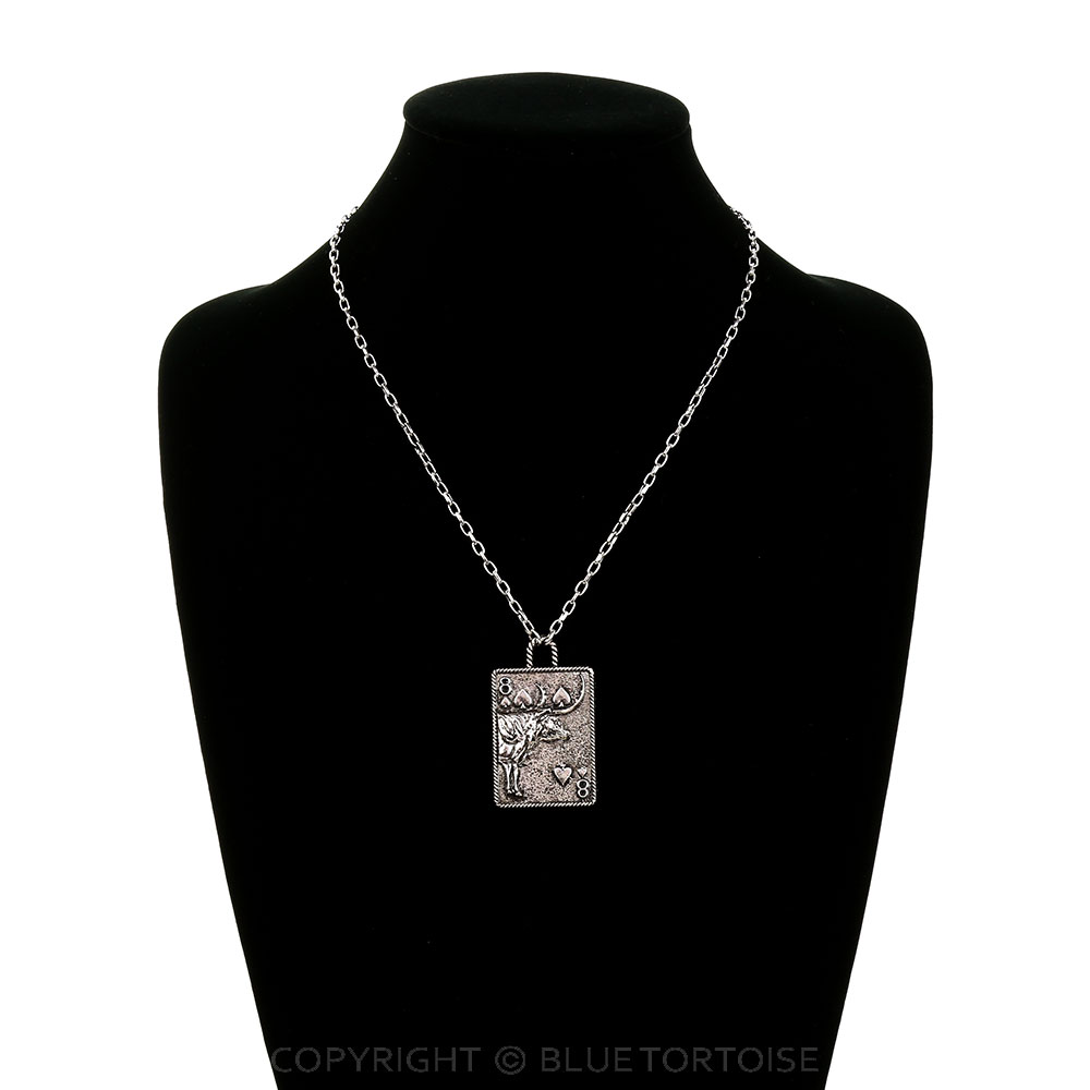 Western Gamble Steerhead Card Necklace - Image 2
