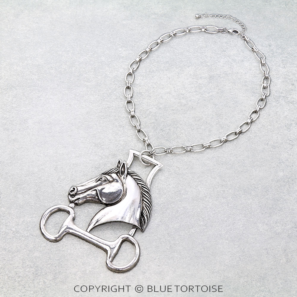 Western Horsehead Horsebit Pendant Necklace