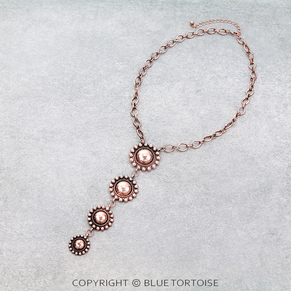 Western Ball TXR Concho Drop Necklace