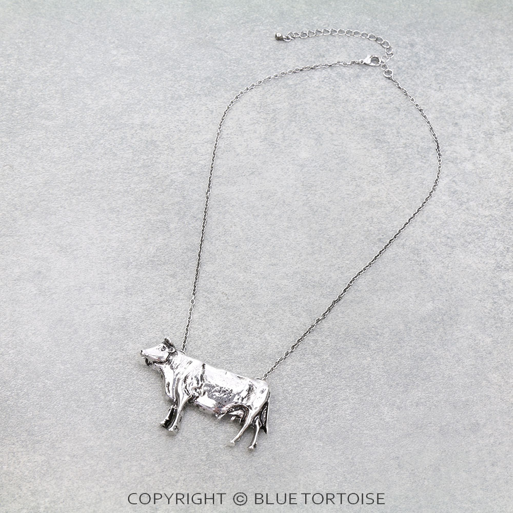 Western Cow Pendant Necklace
