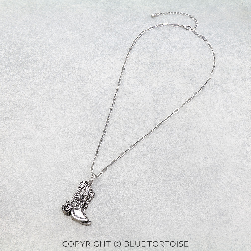 Western Cowboy Boots Necklace