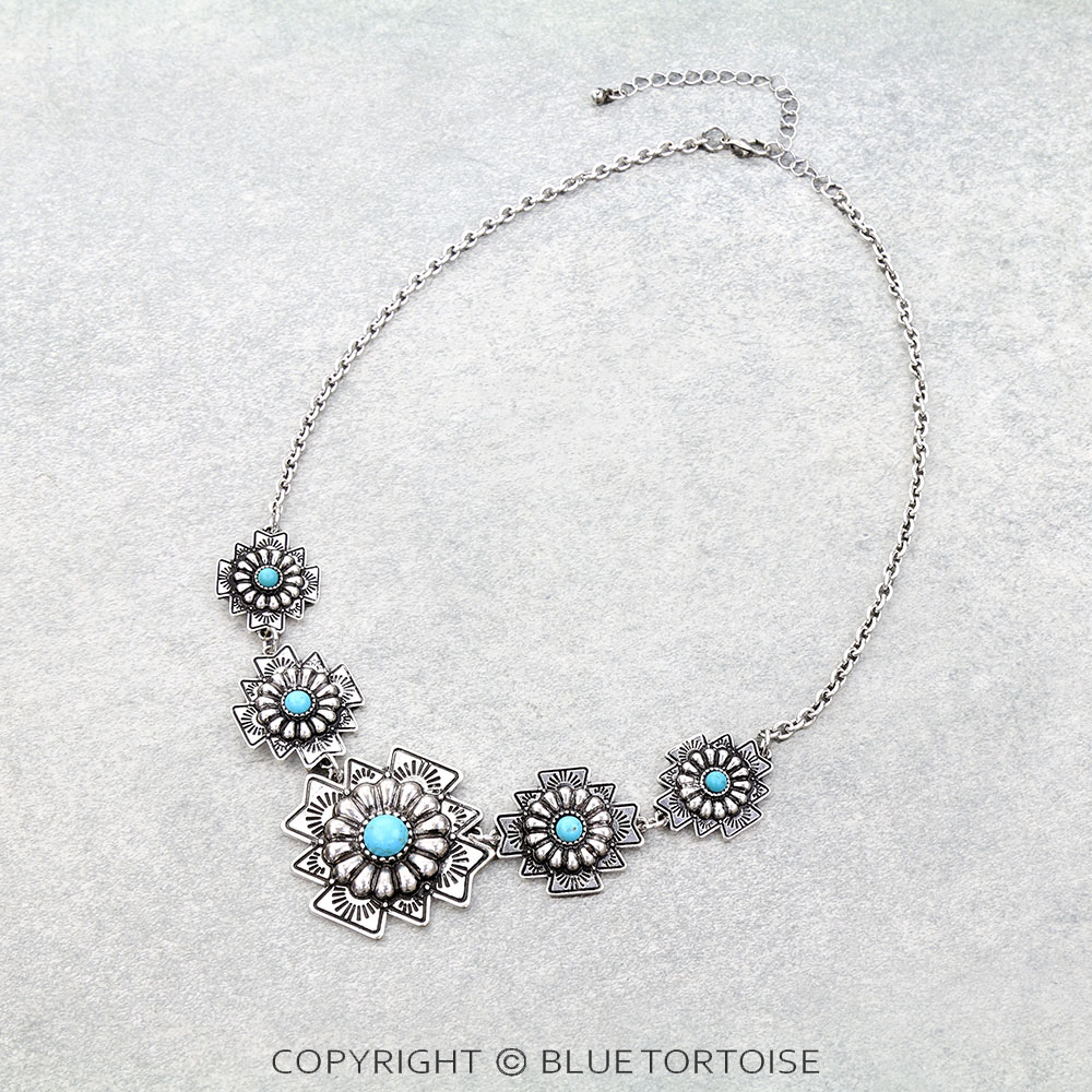 Western Aztec Concho Necklace