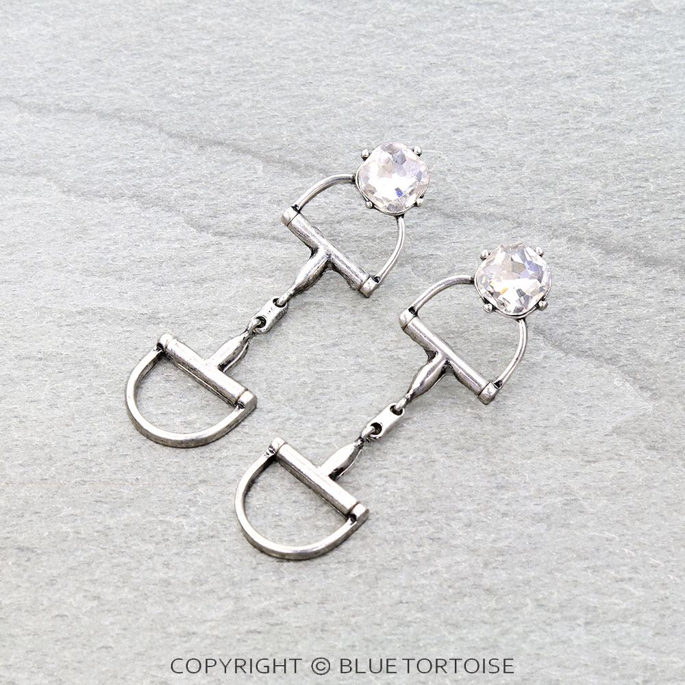 Western Horsebit Stone Stud Earrings