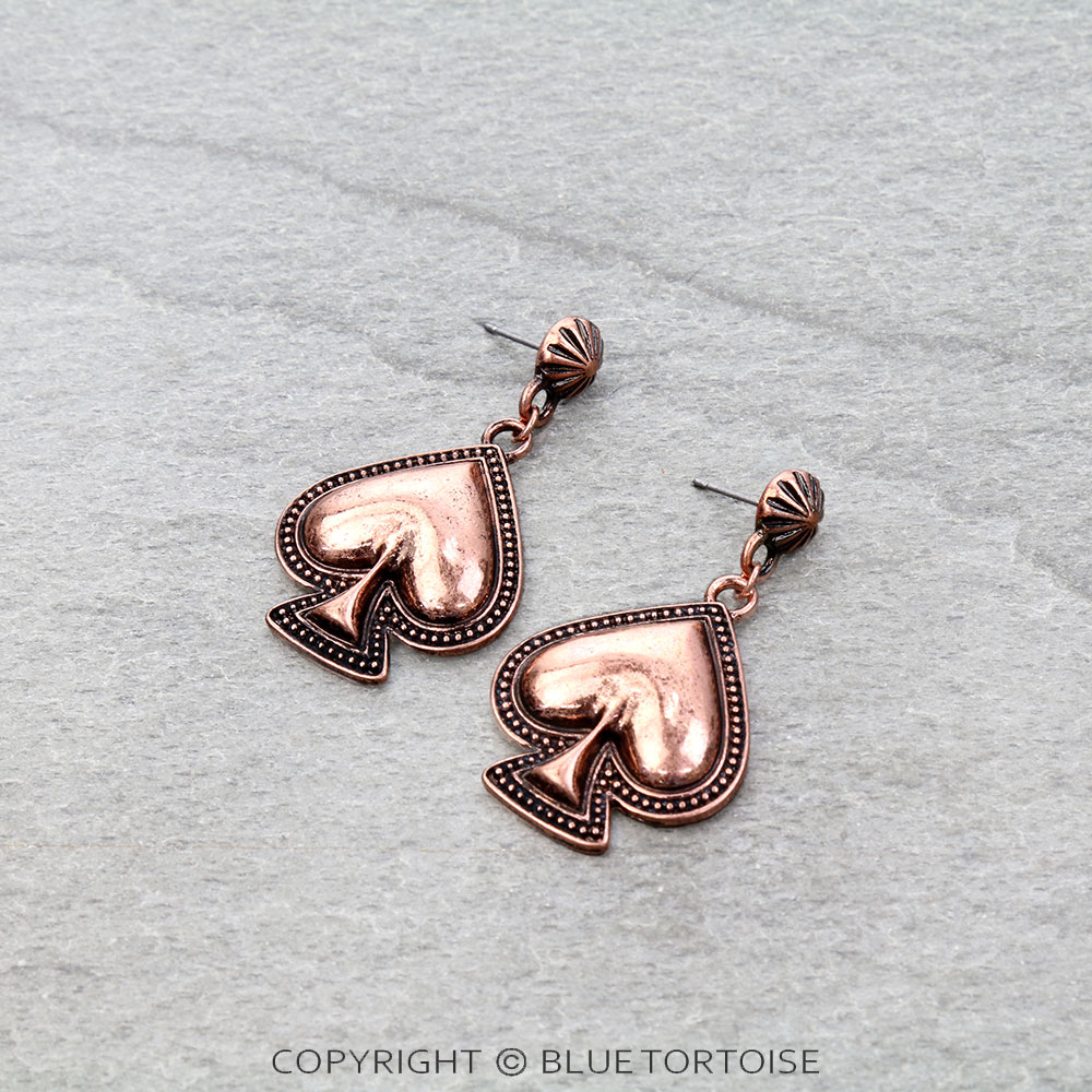 Western Ball TXR Spade Stud Earrings