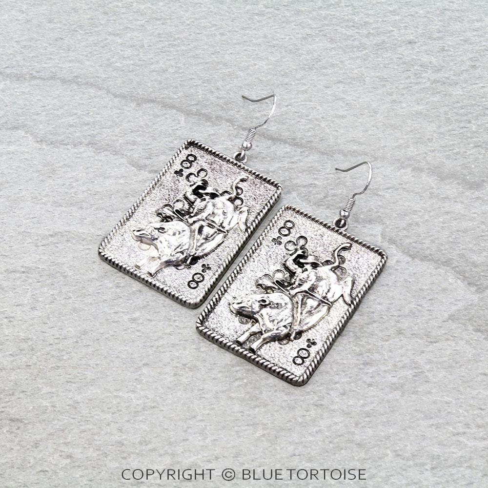 Western Gamble Cowboy Card Dangle Earrings
