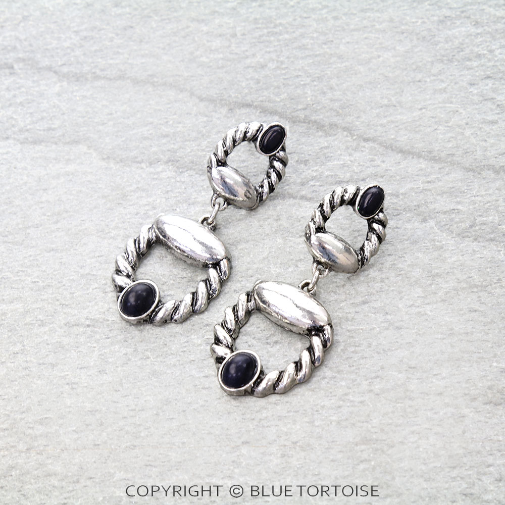 Western Twisted TXR Horse Groove Stud Earrings