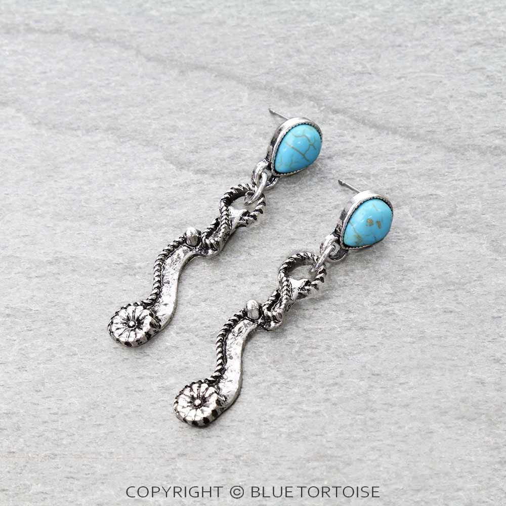Western Floral Saddle Stud Earrings