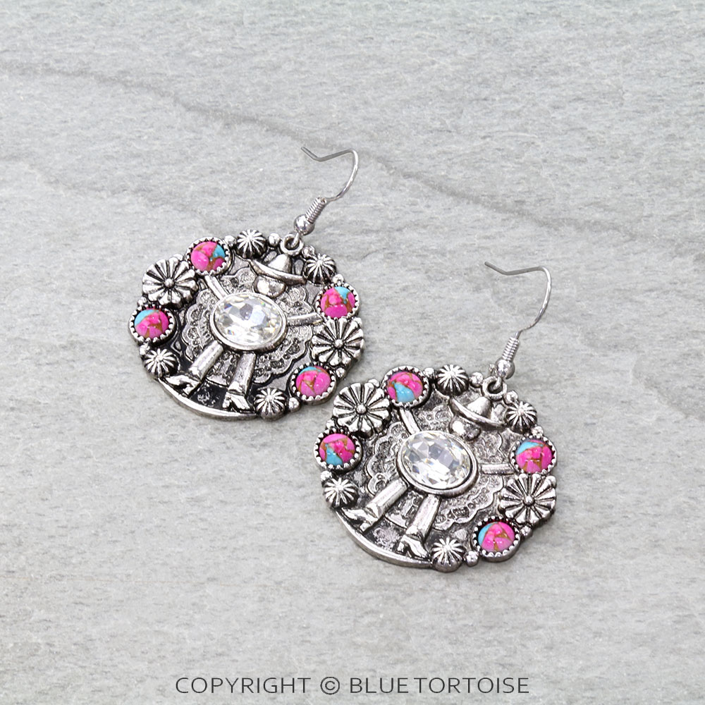 Cowboy Pendant Dangle Earrings
