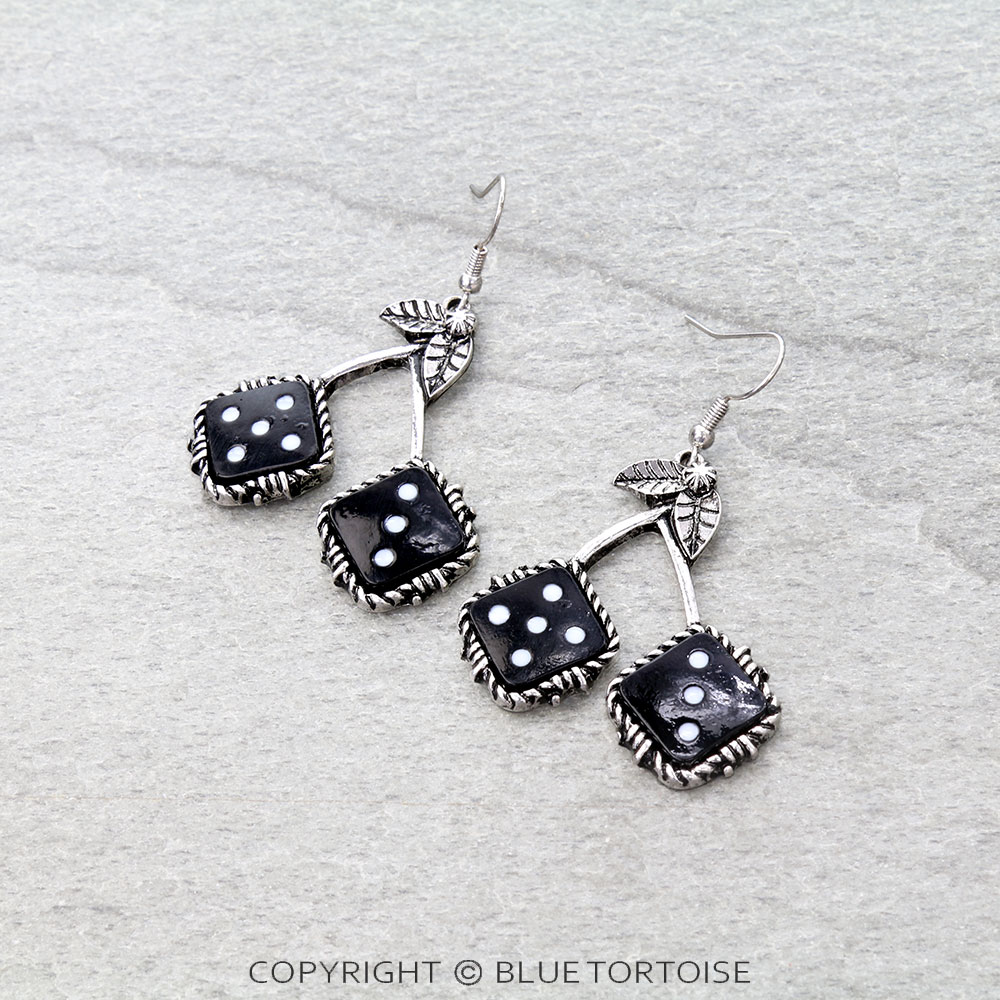 Cherry Dice Dangle Earrings