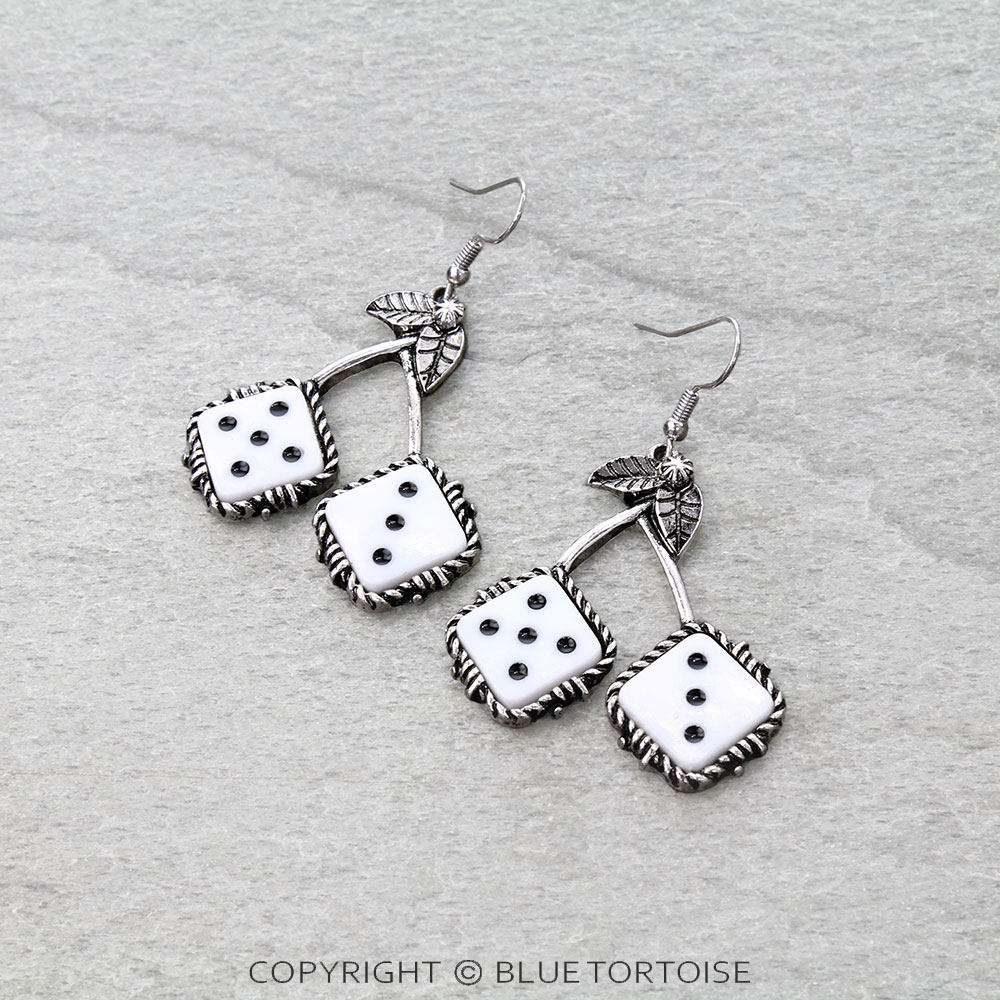 Cherry Dice Dangle Earrings