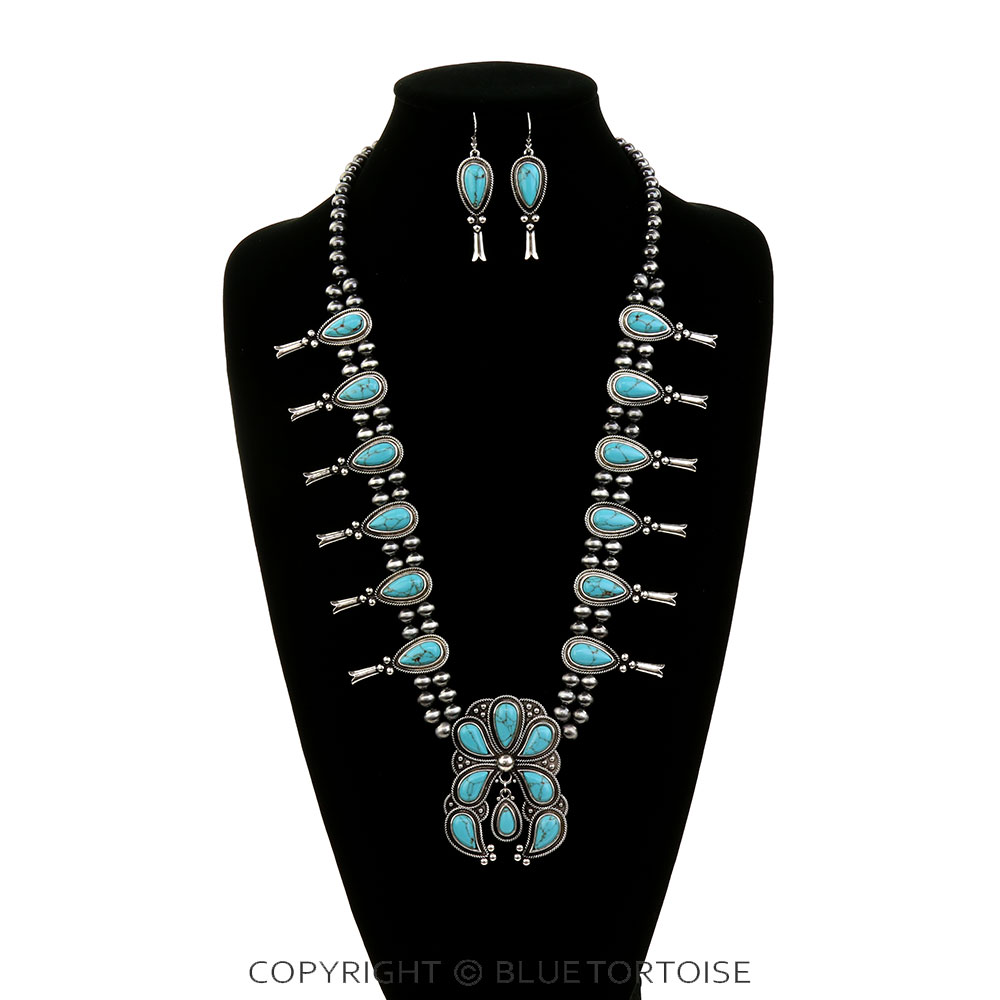 Western Squash Blossom Necklace Set - Image 2