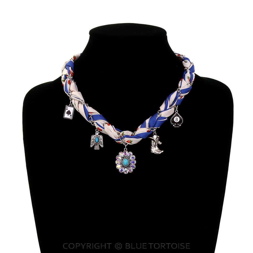Western Concho Charm Scarf Necklace - Image 2