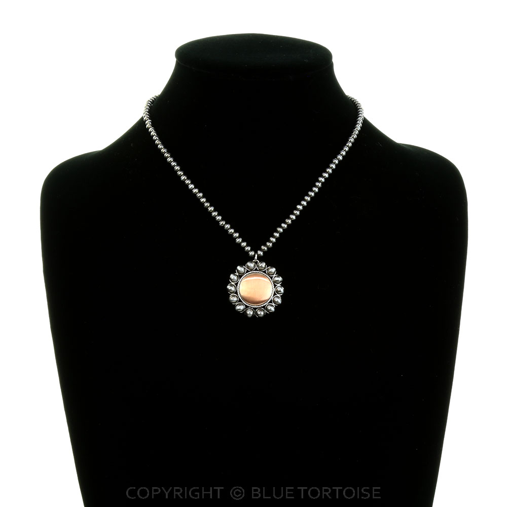 Western Brushed Round Concho Necklace - Image 2
