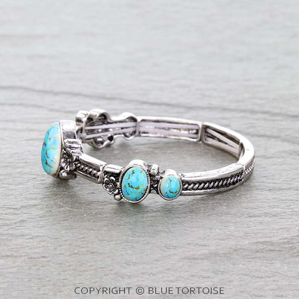 Western Flower TXR Stone Stretch Bracelet - Image 2