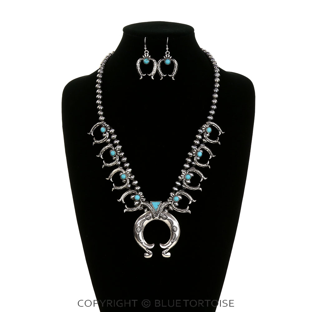 Western Squash Blossom Necklace Set - Image 2