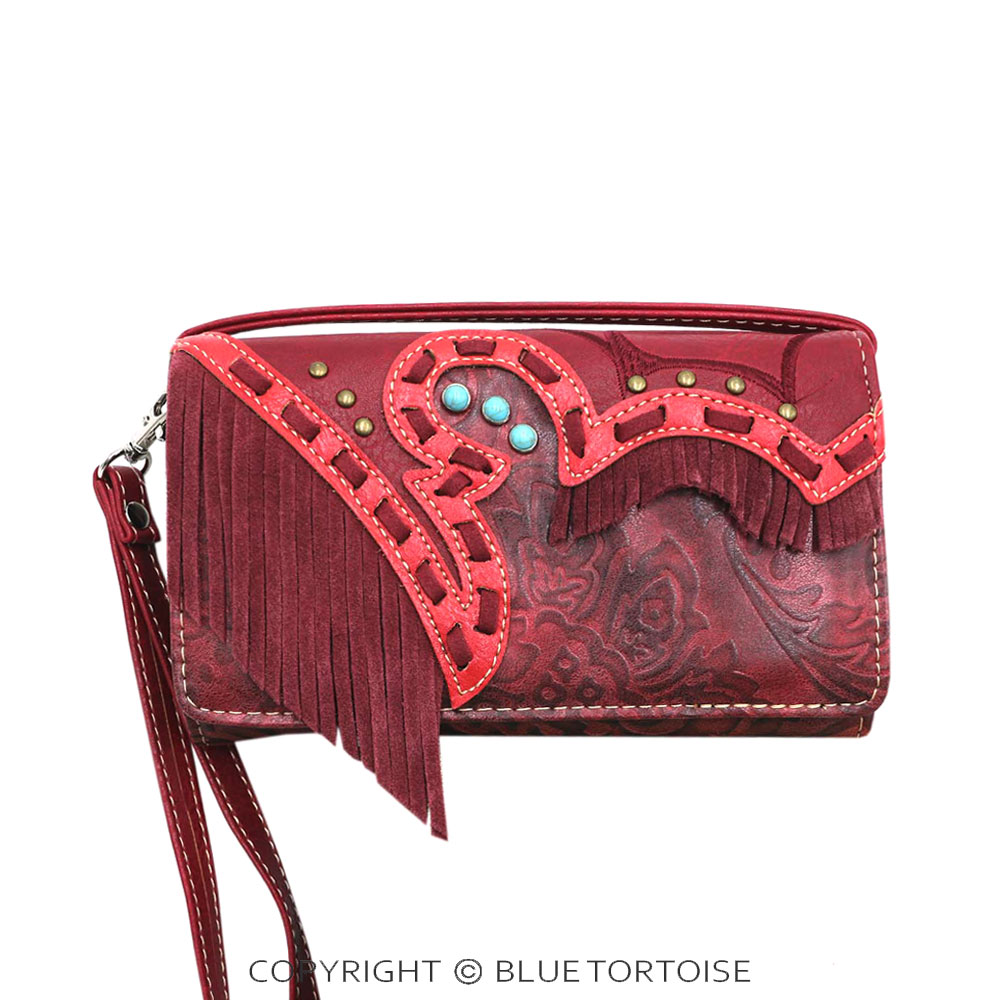 Western Faux Leather Fringe Wallet