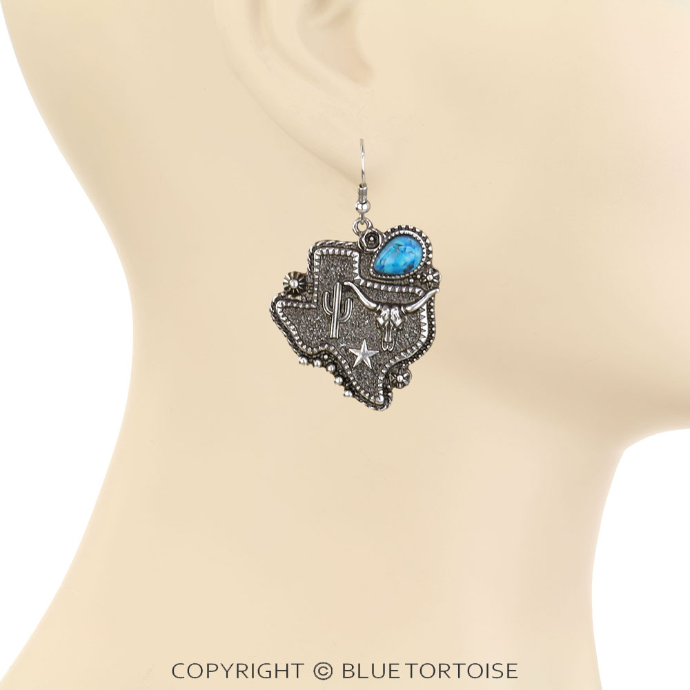 Western Texas Map Dangle Earrings - Image 2