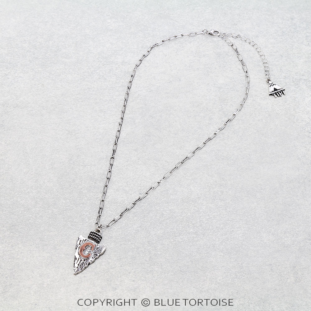 Western Arrowhead Initial Necklace
