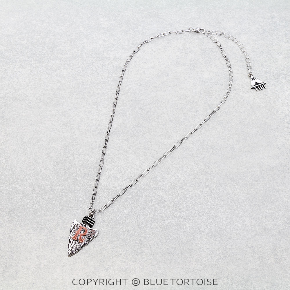 Western Arrowhead Initial Necklace