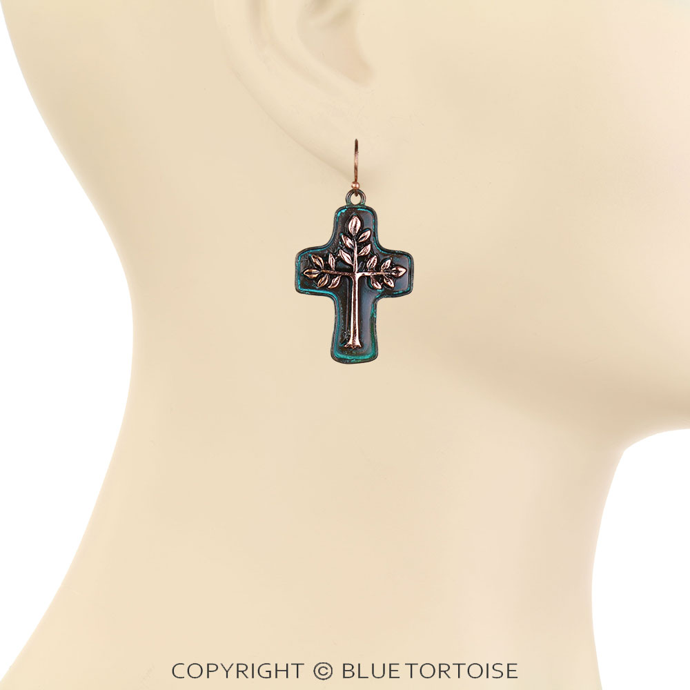 Western Cross Dangle Earrings - Image 2