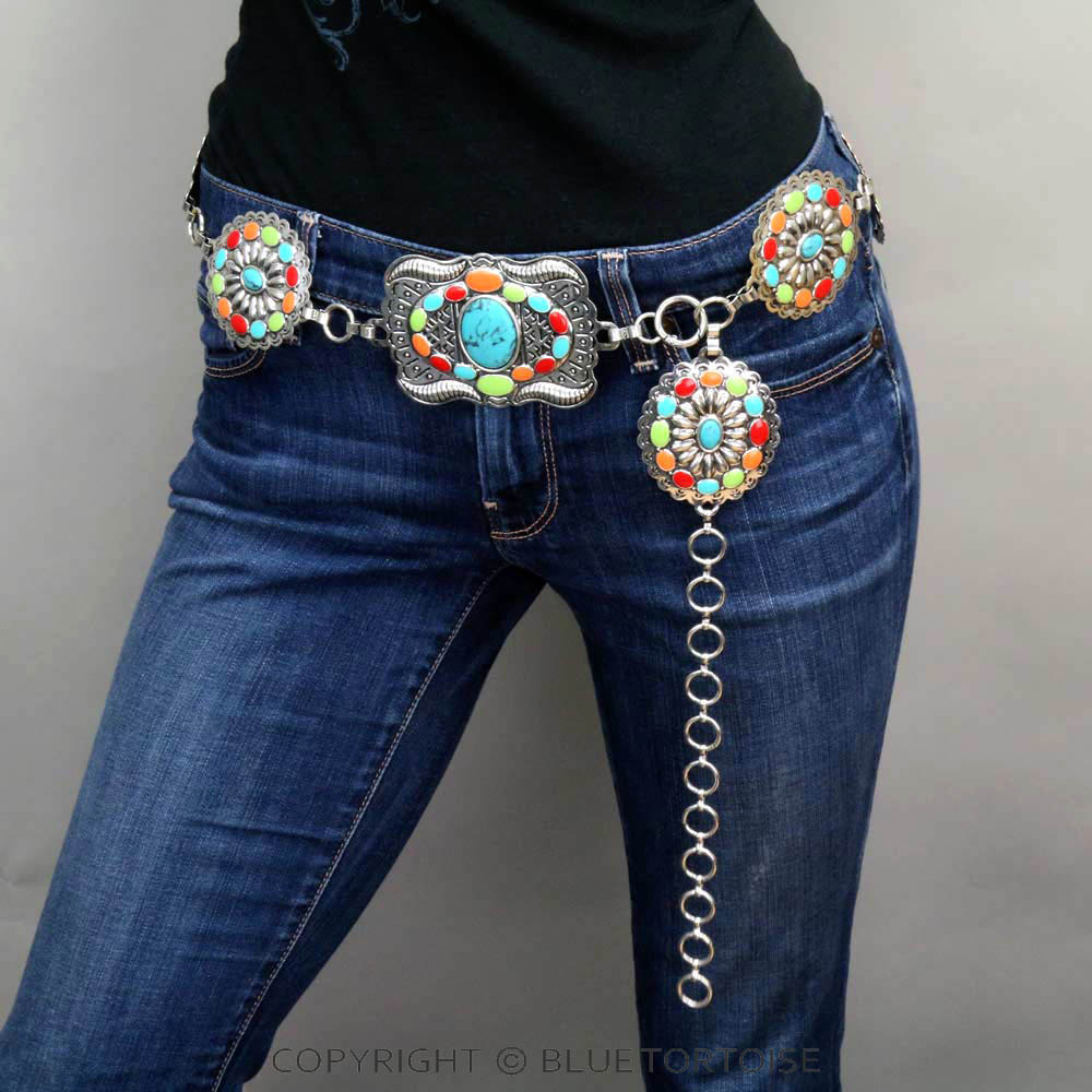 Chunky Western Epoxy Concho Stone Belt - Image 2