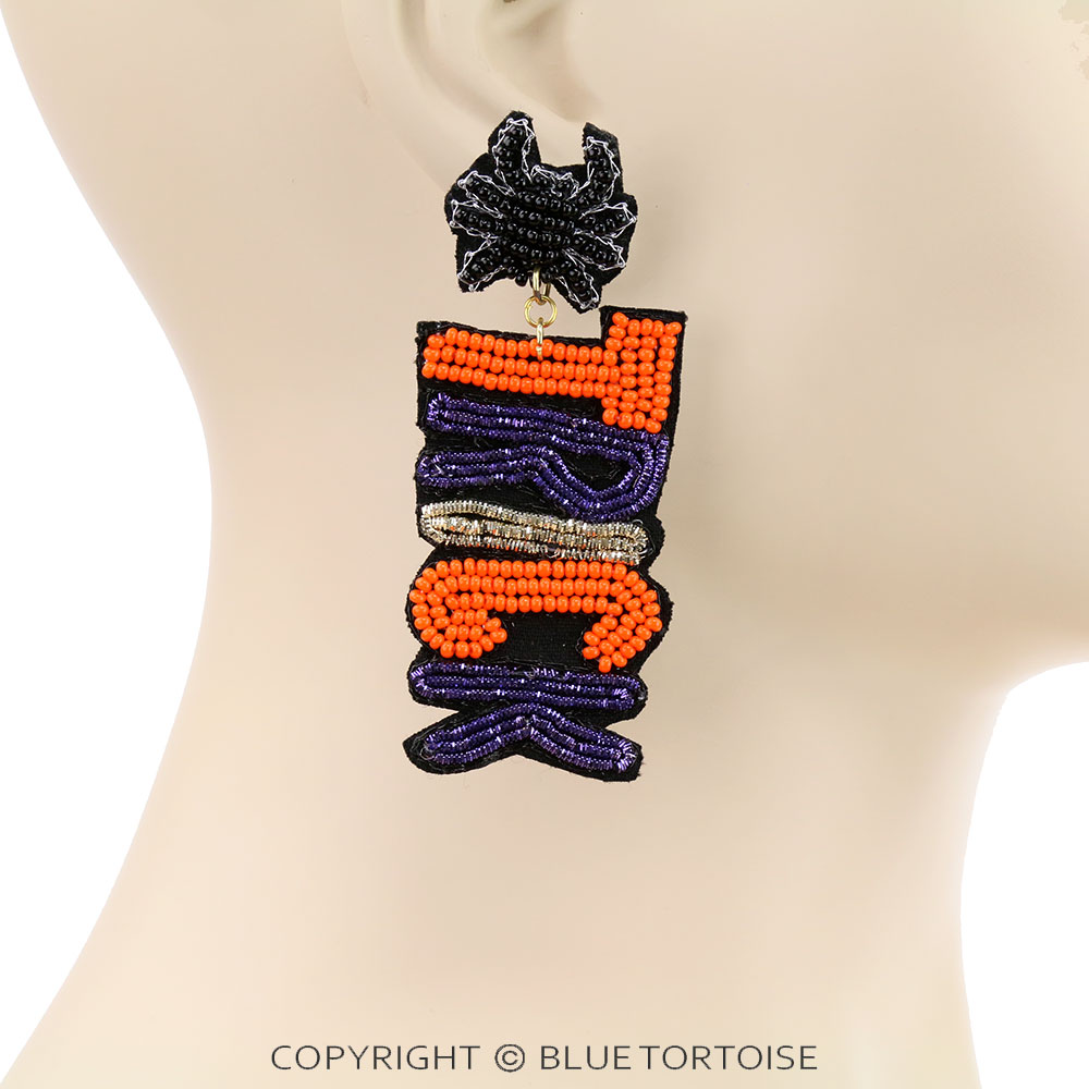Halloween Trick or Treat Beaded Stud Earrings - Image 2