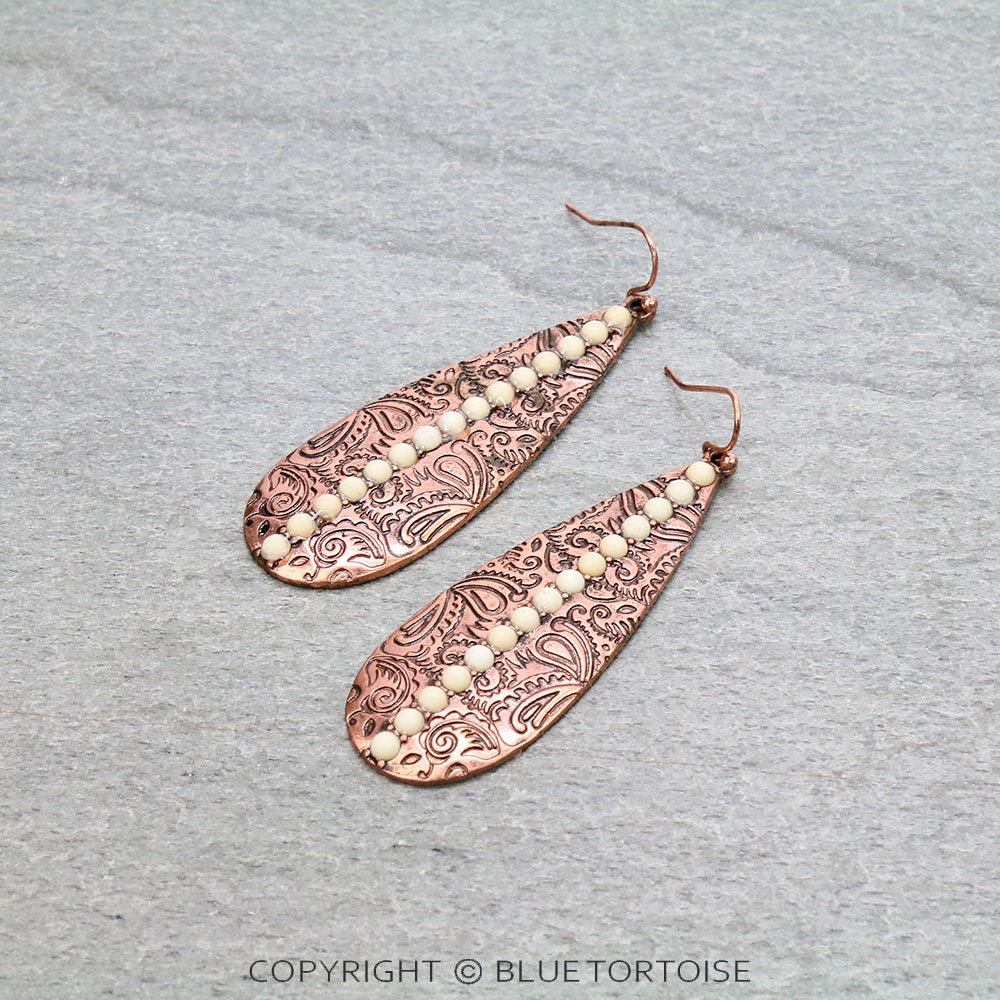 Western Texture Teardrop Dangle Earrings