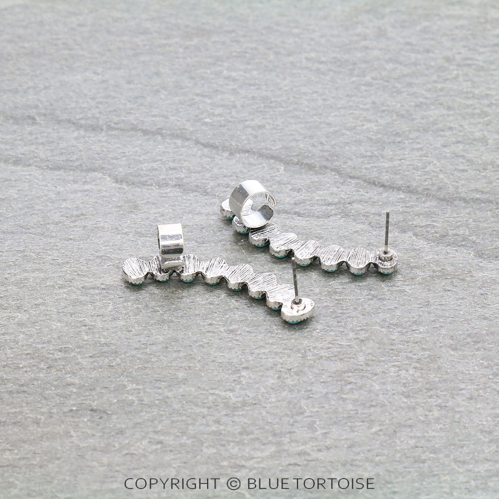 Western Stone Curved Bar Ear Cuff Earrings - Image 3