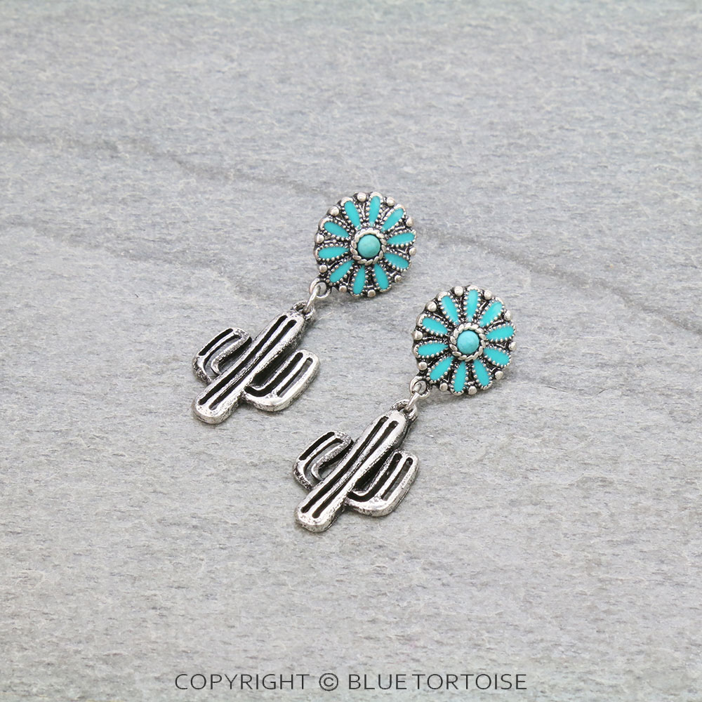 Western Cactus Stud Earrings