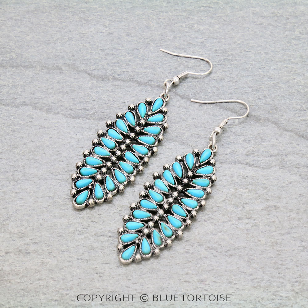 Western Design Stone Dangle Earrings