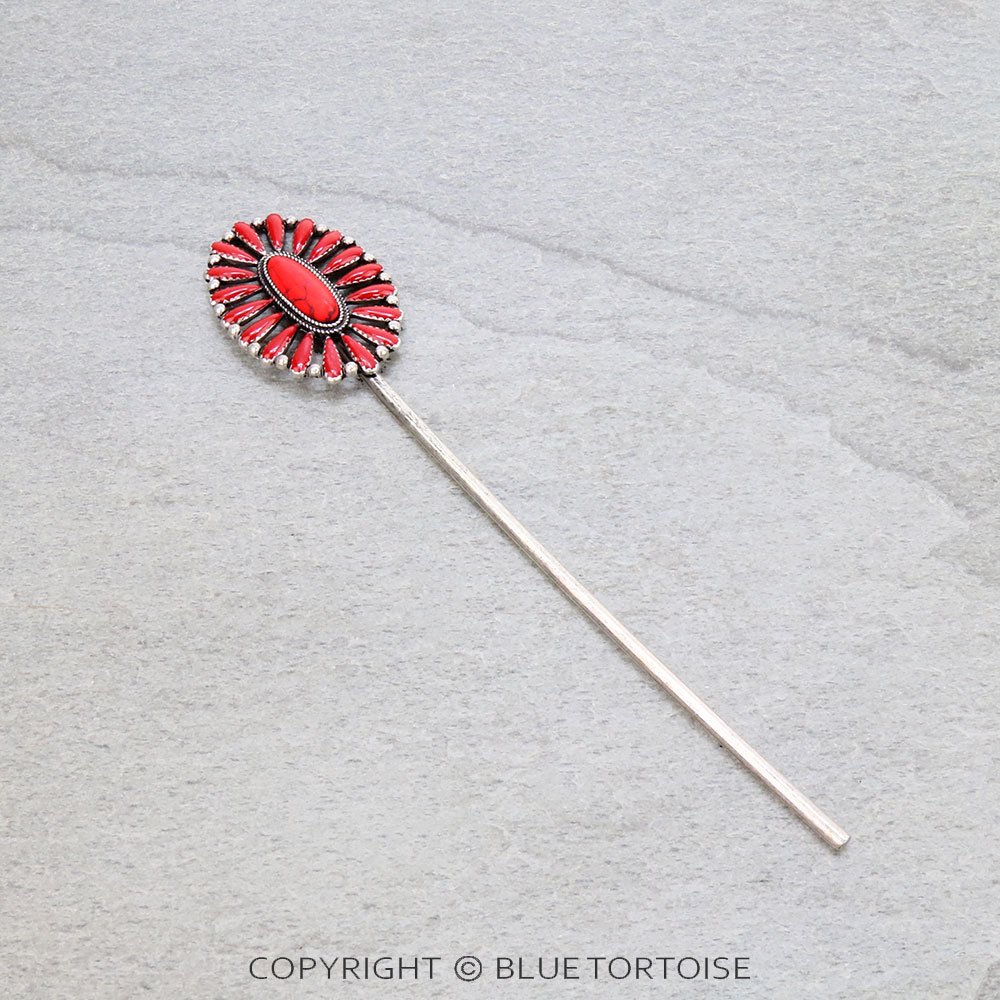 6" Western Epoxy Concho Hair Pin