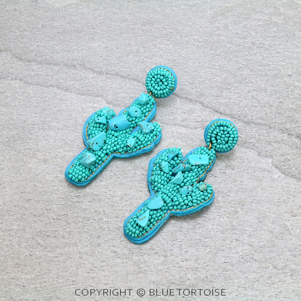 Cactus Seed Bead Stud Earrings