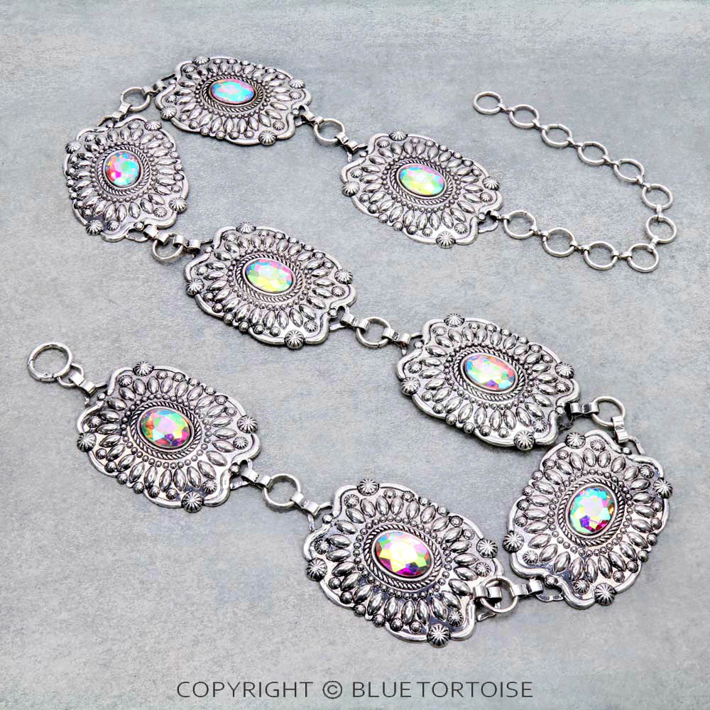 Chunky Western Concho Stone Lightweight Belt
