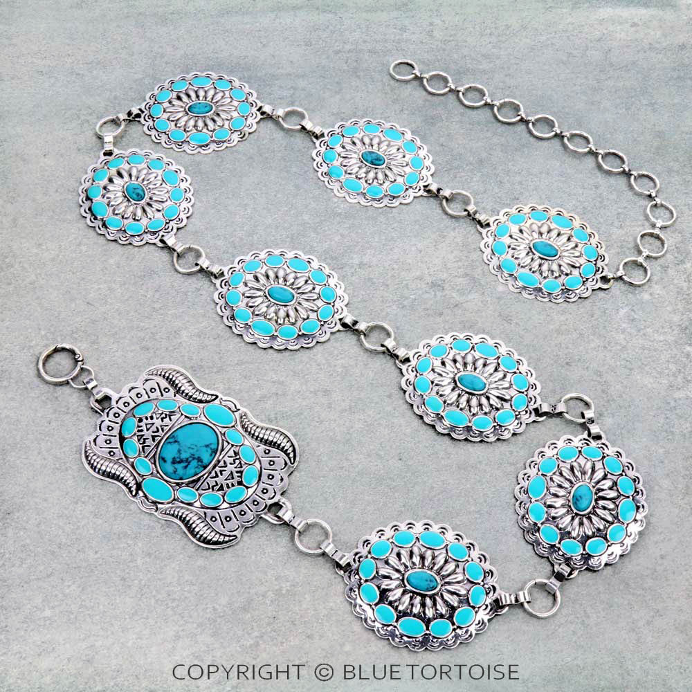Chunky Western Epoxy Concho Stone Belt