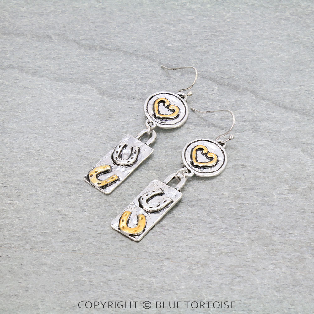 Western Horseshoe Dangle Earrings