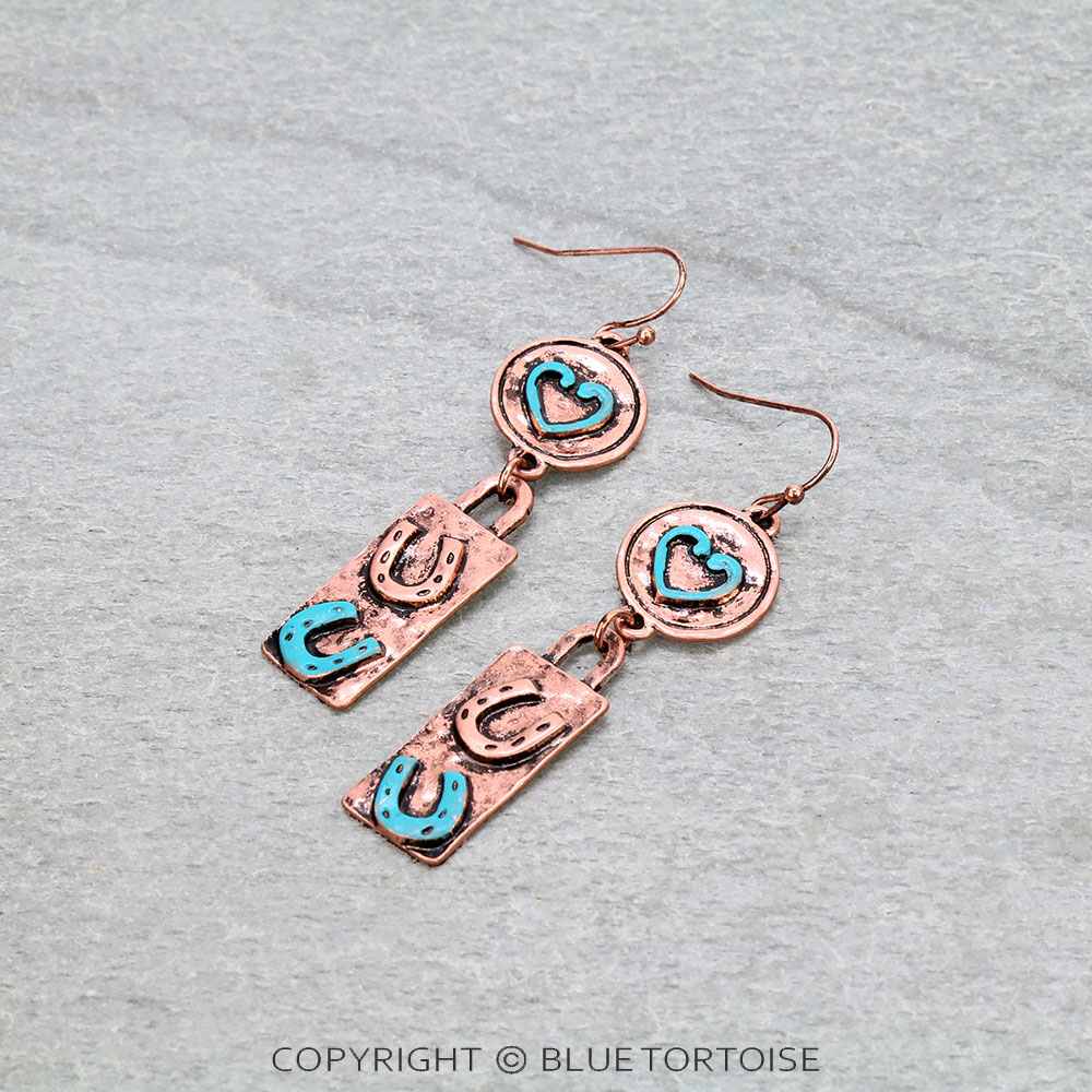 Western Horseshoe Dangle Earrings